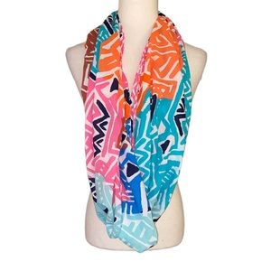 J. Crew Geometric Multicolored Infinity Circle Scarf Wrap